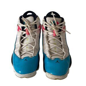 Nike Air Jordan 6 Rings Sneakers CK0018-100 Men 10.5 Blue Fury Cyber Pink